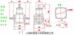 T系列錐齒輪轉向箱T8-U-LR/U-R/U-L外型尺寸圖