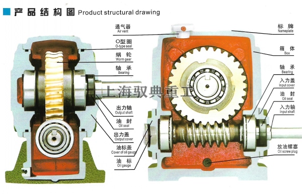 WP系列蝸輪蝸桿減速機刨面圖