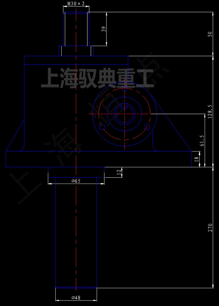 絲桿升降機SWL5T-1A-I-Z帶防護罩CAD圖